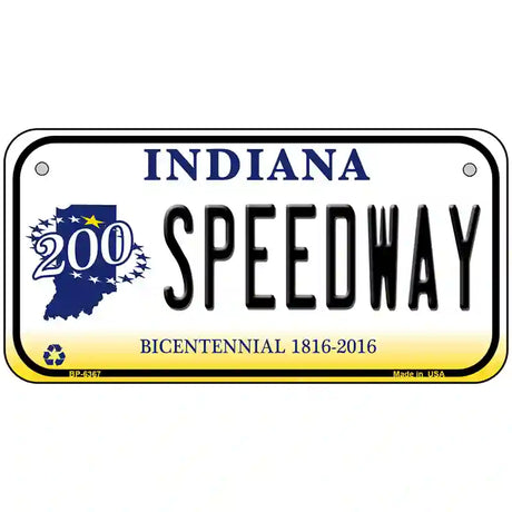 Speedway Indiana Novelty Metal License Plate 6" x 3" (BP)