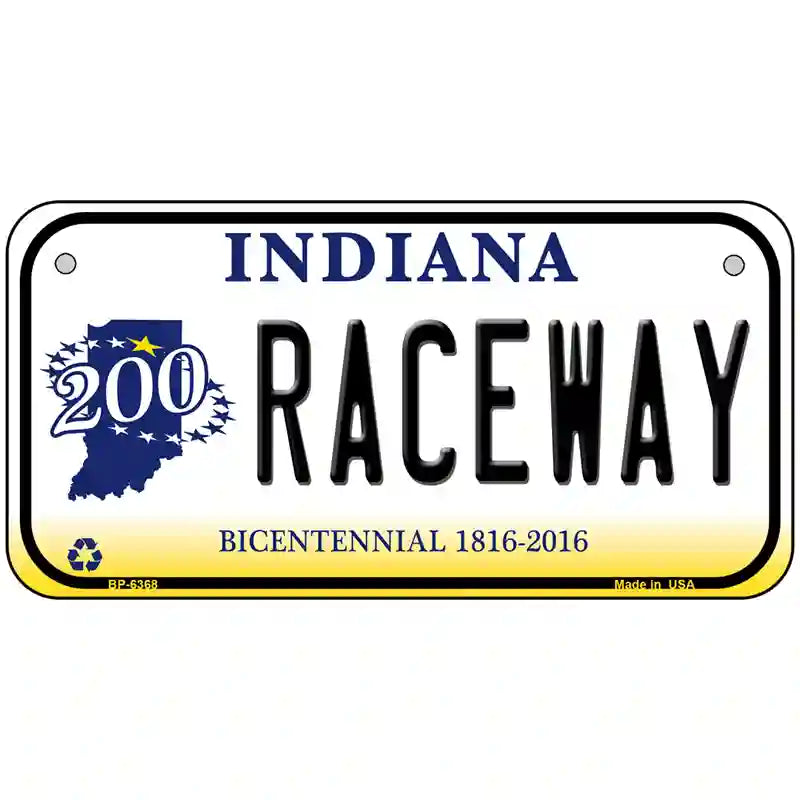 Raceway Indiana Novelty Metal License Plate 6" x 3" (BP)