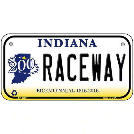 Raceway Indiana Novelty Metal License Plate 6" x 3" (BP)