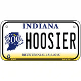 Hoosier Indiana Novelty Metal License Plate 6" x 3" (BP)