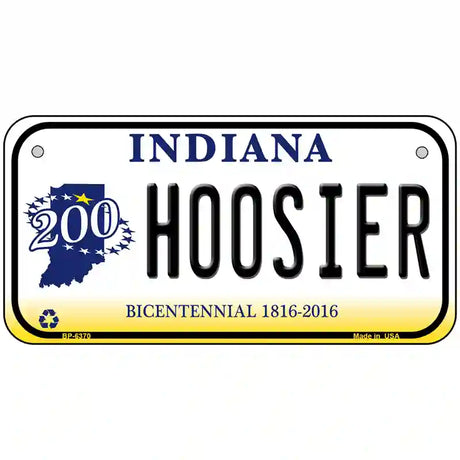 Hoosier Indiana Novelty Metal License Plate 6" x 3" (BP)