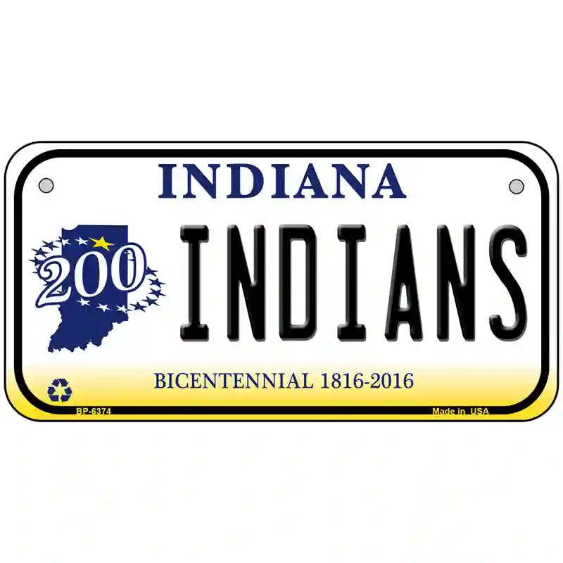 Indians Indiana Novelty Metal License Plate 6" x 3" (BP)