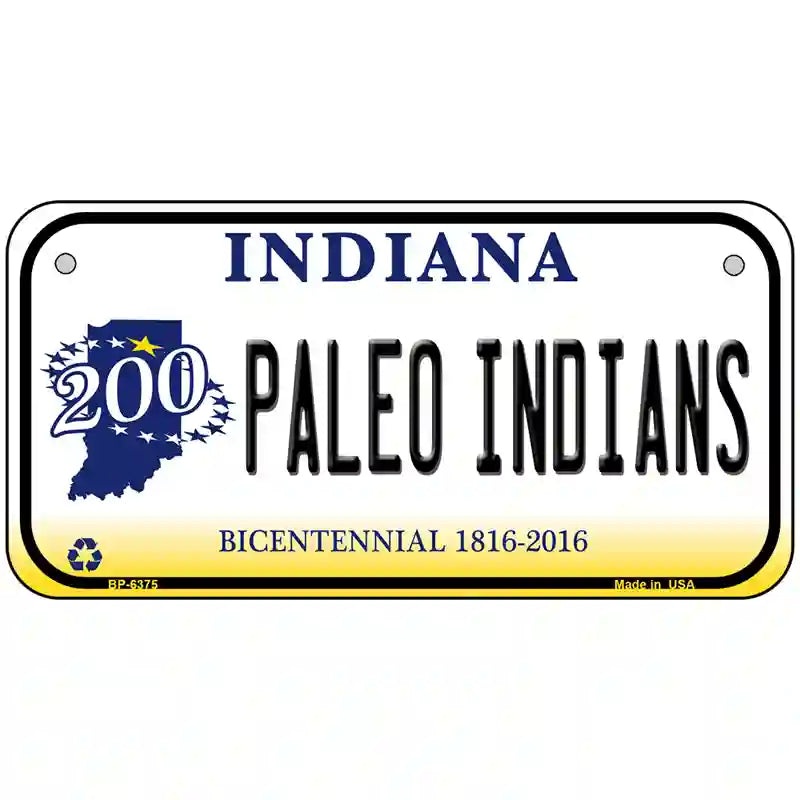 Paleo Indians Indiana Novelty Metal License Plate 6" x 3" (BP)