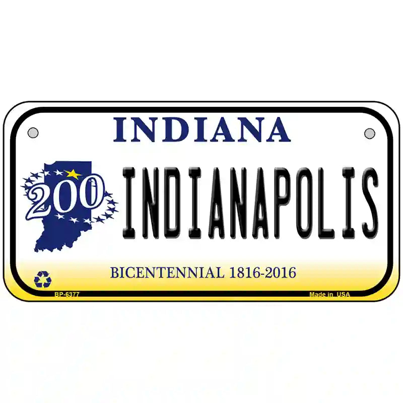 Indianapolis Indiana Novelty Metal License Plate 6" x 3" (BP)