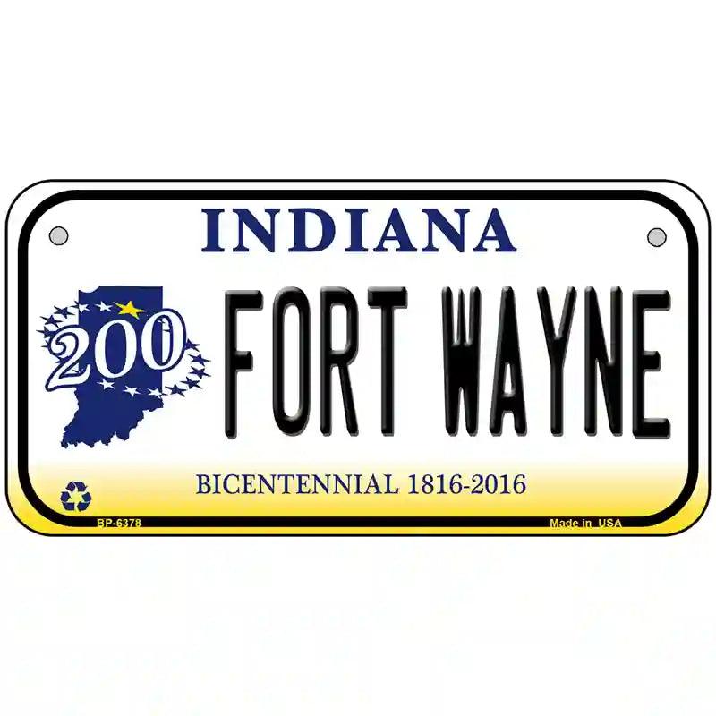 Fort Wayne Indiana Novelty Metal License Plate 6" x 3" (BP)