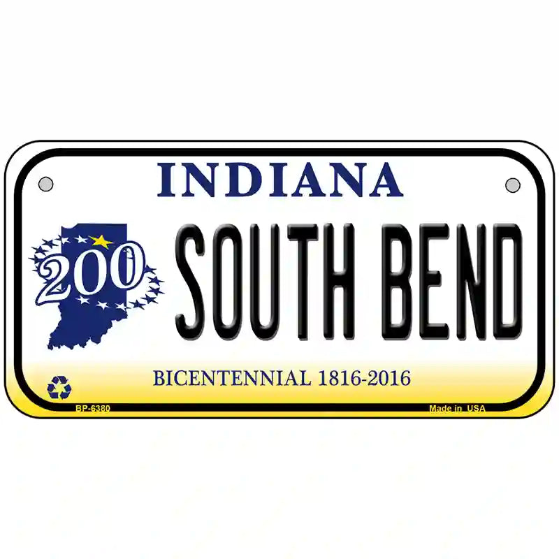 South Bend Indiana Novelty Metal License Plate 6" x 3" (BP)