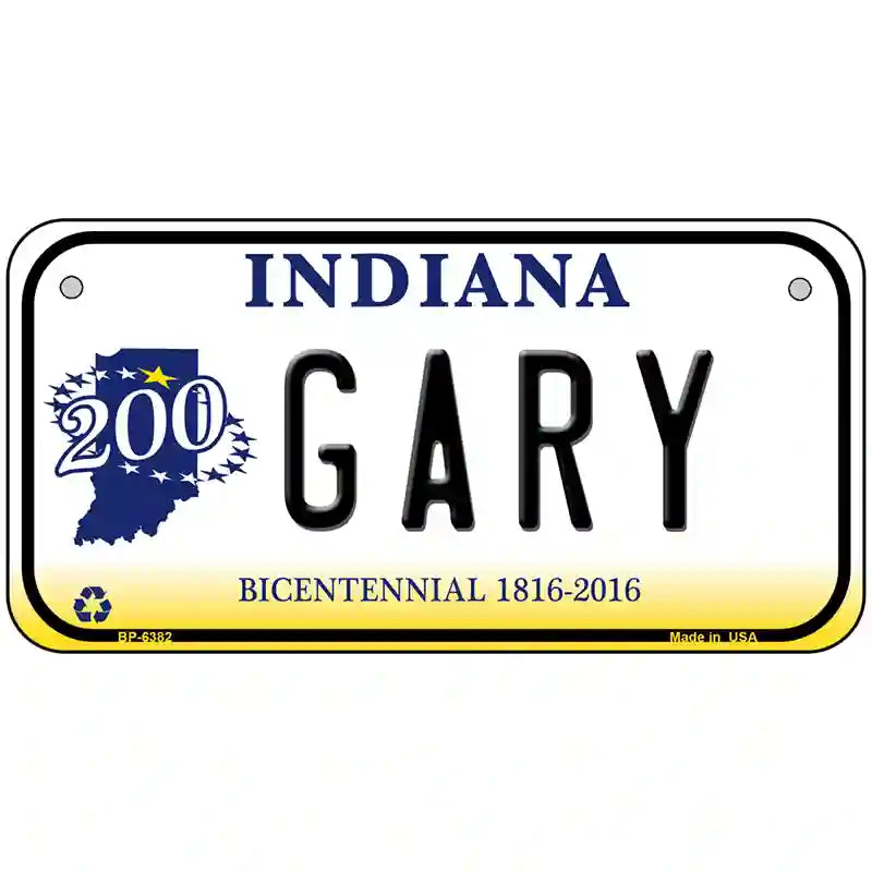 Gary Indiana Novelty Metal License Plate 6" x 3" (BP)