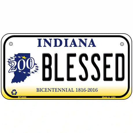 Blessed Indiana Novelty Metal License Plate 6" x 3" (BP)