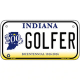 Golfer Indiana Novelty Metal License Plate 6" x 3" (BP)