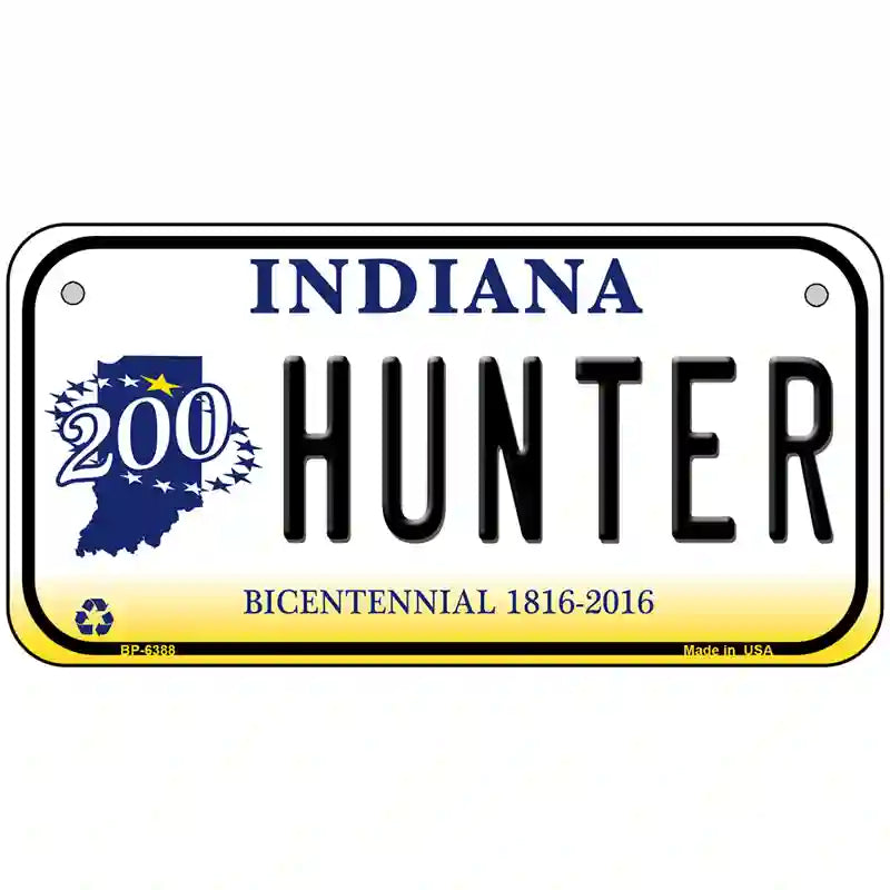 Hunter Indiana Novelty Metal License Plate 6" x 3" (BP)