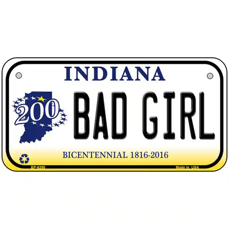 Bad Girl Indiana Novelty Metal License Plate 6" x 3" (BP)