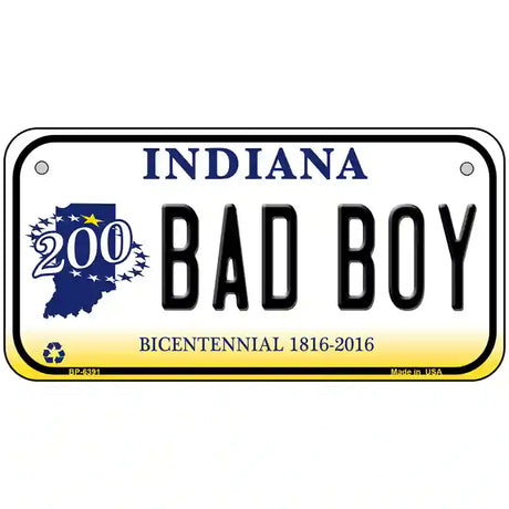 Bad Boy Indiana Novelty Metal License Plate 6" x 3" (BP)