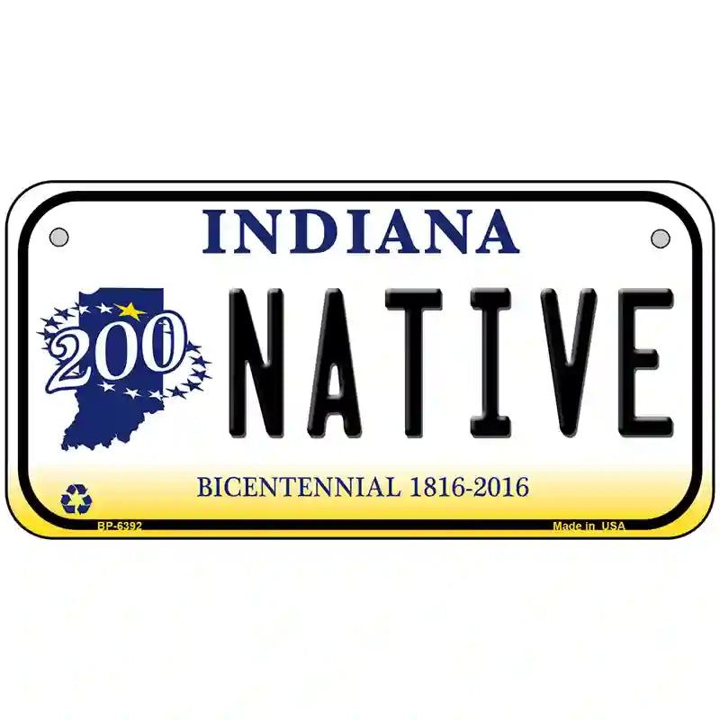 Native Indiana Novelty Metal License Plate 6" x 3" (BP)