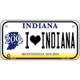 I Love Indiana Novelty Metal License Plate 6" x 3" (BP)