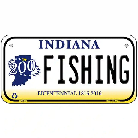 Fishing Indiana Novelty Metal License Plate 6" x 3" (BP)