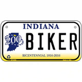 Biker Indiana Novelty Metal License Plate 6" x 3" (BP)