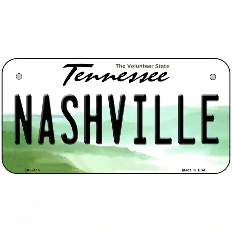 Nashville Tennessee Novelty Metal License Plate 6" x 3" (BP)