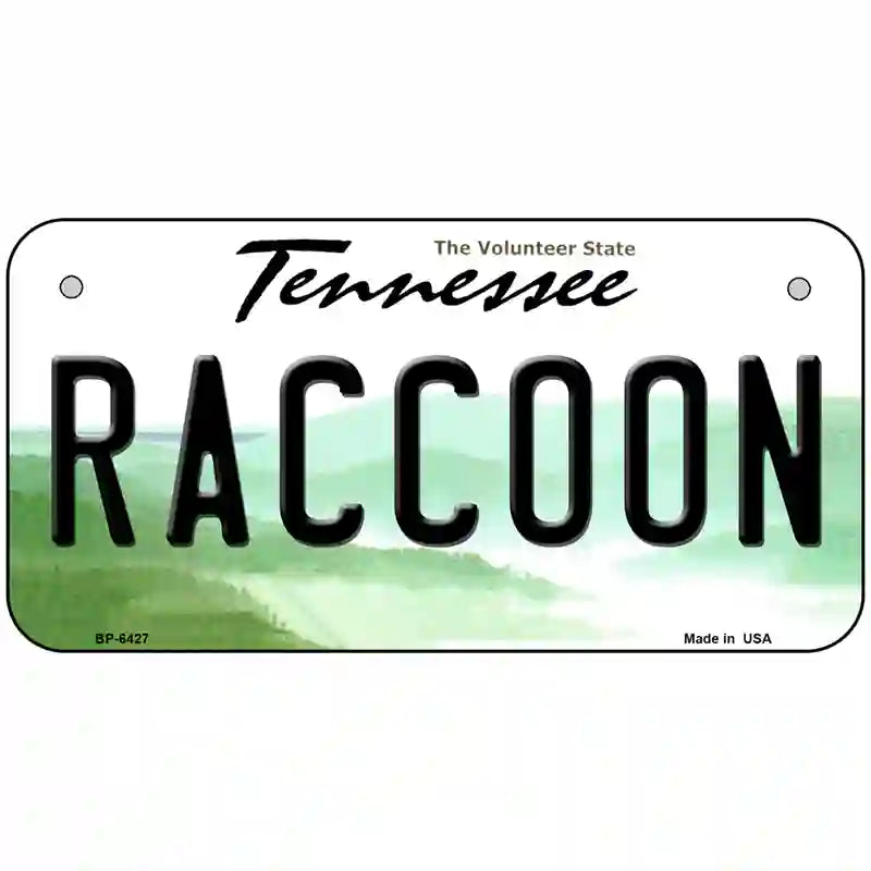 Raccoon Tennessee Novelty Metal License Plate 6" x 3" (BP)