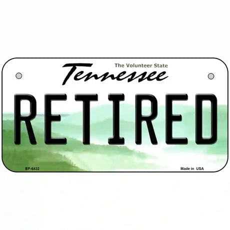 Retired Tennessee Novelty Metal License Plate 6" x 3" (BP)