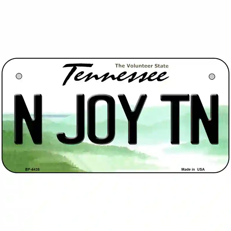 N Joy Tennessee Novelty Metal License Plate 6" x 3" (BP)