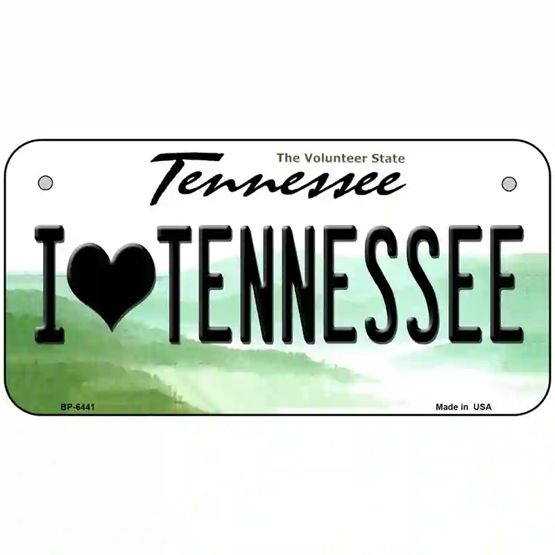 I Love Tennessee Novelty Metal License Plate 6" x 3" (BP)