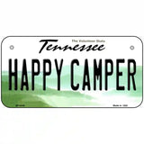 Happy Camper Tennessee Novelty Metal License Plate 6" x 3" (BP)