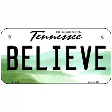 Believe Tennessee Novelty Metal License Plate 6" x 3" (BP)