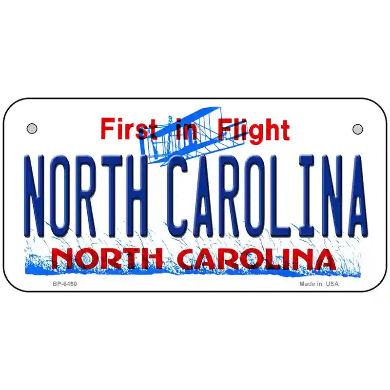 North Carolina Novelty Metal License Plate 6" x 3" (BP)