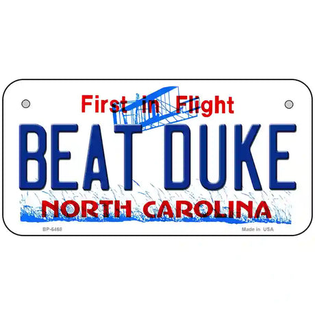 Beat Duke North Carolina Novelty Metal License Plate 6" x 3" (BP)