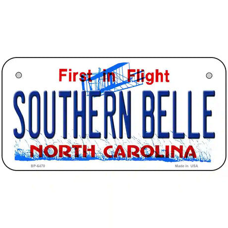 Southern Belle North Carolina Novelty Metal License Plate 6" x 3" (BP)