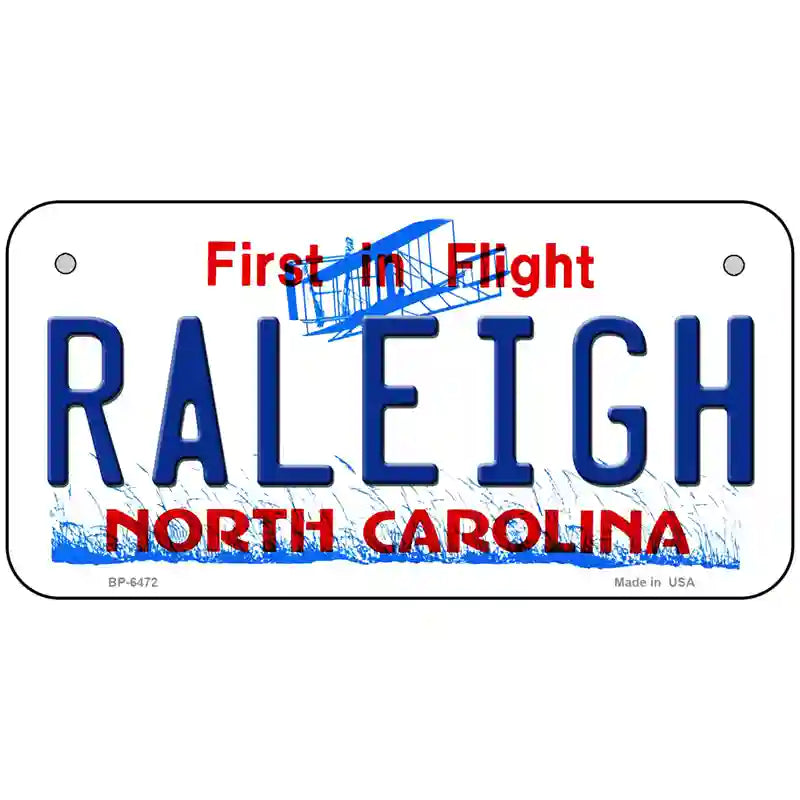 Raleigh North Carolina Novelty Metal License Plate 6" x 3" (BP)