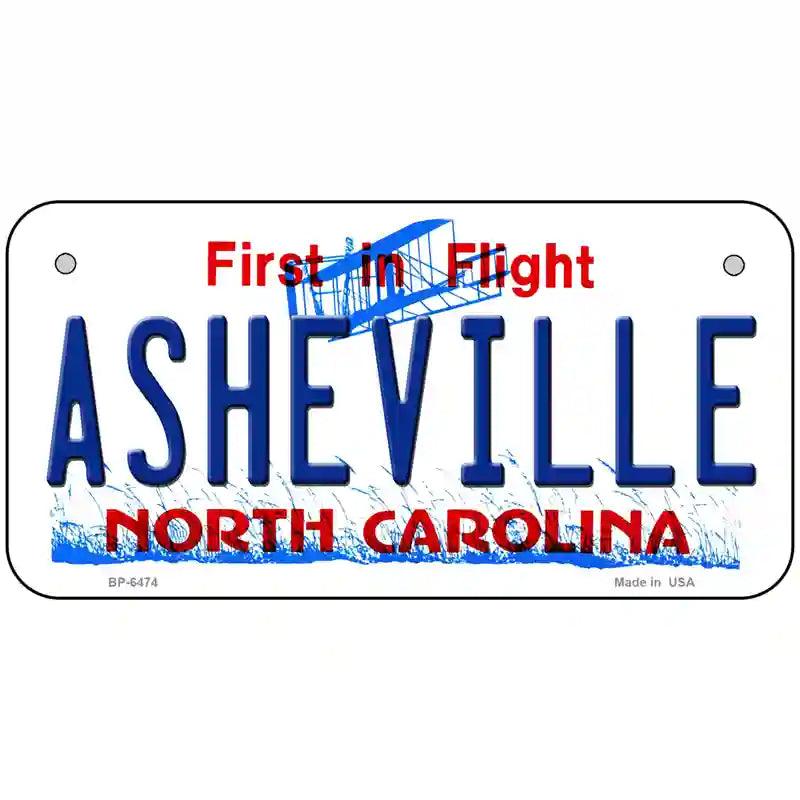 Asheville North Carolina Novelty Metal License Plate 6" x 3" (BP)