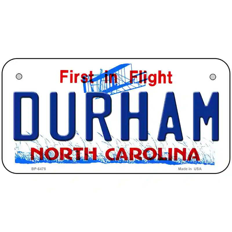 Durham North Carolina Novelty Metal License Plate 6" x 3" (BP)