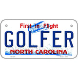 Golfer North Carolina Novelty Metal License Plate 6" x 3" (BP)