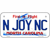 N Joy North Carolina Novelty Metal License Plate 6" x 3" (BP)