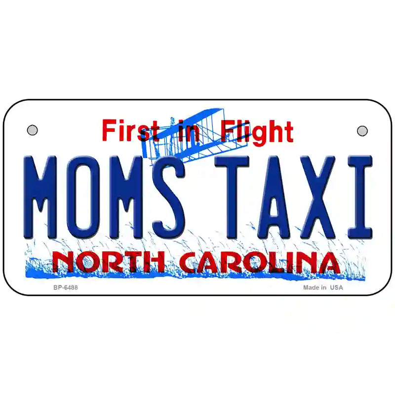 Moms Taxi North Carolina Novelty Metal License Plate 6" x 3" (BP)