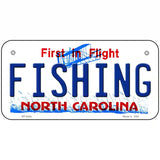 Fishing North Carolina Novelty Metal License Plate 6" x 3" (BP)