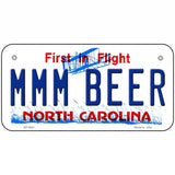 MMM Beer North Carolina Novelty Metal License Plate 6" x 3" (BP)