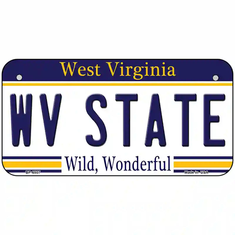 West Virginia State Novelty Metal License Plate 6" x 3" (BP)