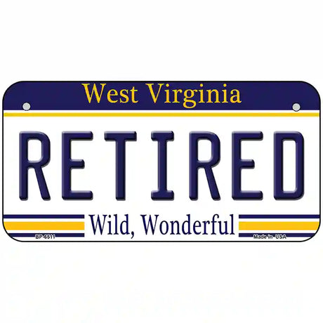 Retired West Virginia Novelty Metal License Plate 6" x 3" (BP)