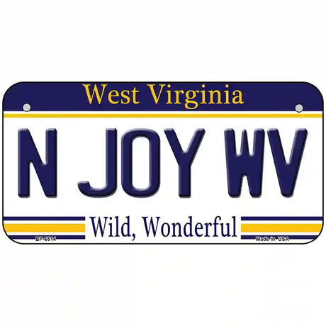 N Joy West Virginia Novelty Metal License Plate 6" x 3" (BP)