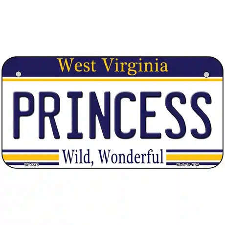 Princess West Virginia Novelty Metal License Plate 6" x 3" (BP)