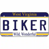 Biker West Virginia Novelty Metal License Plate 6" x 3" (BP)