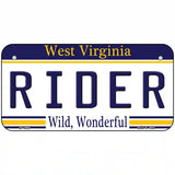 Rider West Virginia Novelty Metal License Plate 6" x 3" (BP)