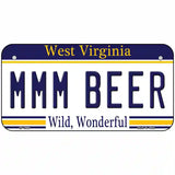 MMM Beer West Virginia Novelty Metal License Plate Tag 6" x 3" (BP)