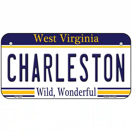 Charleston West Virginia Novelty Metal License Plate 6" x 3" (BP)