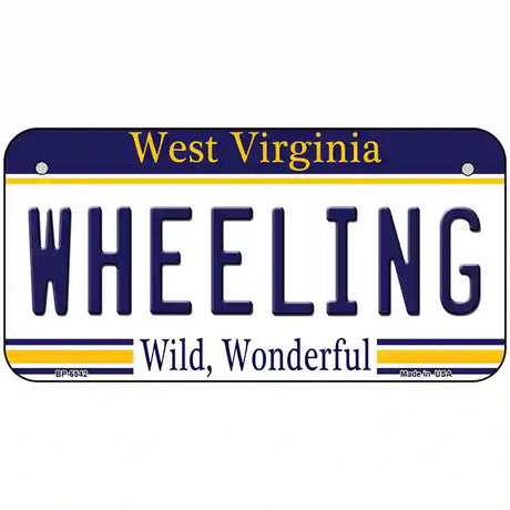 Wheeling West Virginia Novelty Metal License Plate 6" x 3" (BP)