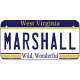 Marshall West Virginia Novelty Metal License Plate 6" x 3" (BP)