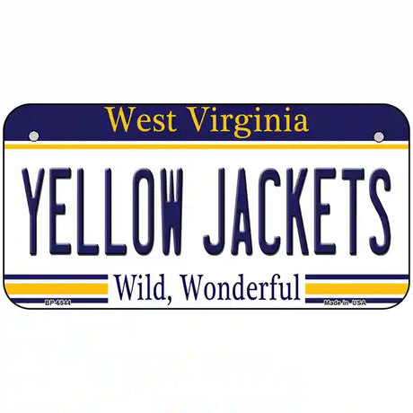 Yellow Jackets West Virginia Novelty Metal License Plate 6" x 3" (BP)