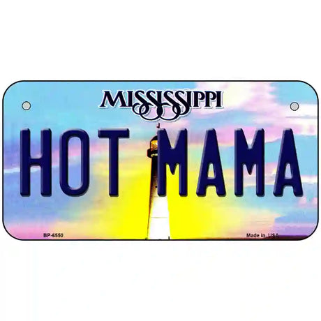 Hot Mama Mississippi Novelty Metal License Plate 6" x 3" (BP)